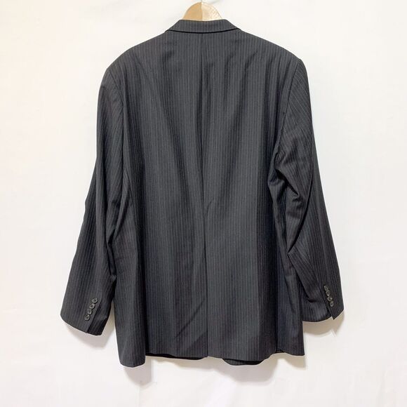 Lauren Ralph Lauren Mens 46L Blazer Jacket Gray Pinstriped 2 Button - Picture 2 of 13